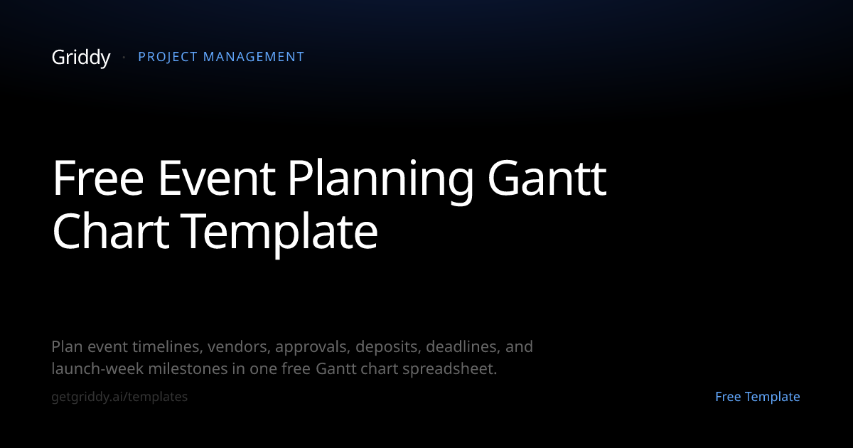 Free Event Planning Gantt Chart Template — Griddy